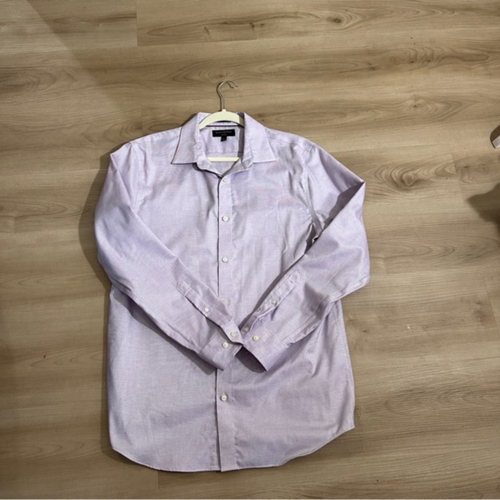 Banana Republic Men's Dress Shirt Non-Iron Burgundy Mini Checked Button Down‎ L - Picture 9 of 12